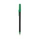 a black barrel & green trim bic round stic ballpoint pen - promotional pens