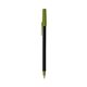 a black barrel & metallic green trim bic round stic ballpoint pen - promotional pens