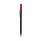 a black barrel & metallic red trim bic round stic ballpoint pen - promotional pens