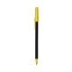 a black barrel & yellow trim bic round stic ballpoint pen - promotional pens