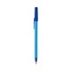 aerial view a blue barrel & cobalt trim bic round stic ballpoint pen - promotional pens, image 1 of 2