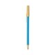 a blue barrel & cream trim bic round stic ballpoint pen - promotional pens