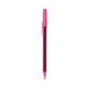 a burgundy barrel & pink trim bic round stic ballpoint pen - promotional pens