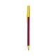 a burgundy barrel & yellow trim bic round stic ballpoint pen - promotional pens