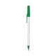 a clear barrel & green trim bic round stic ballpoint pen - promotional pens