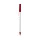 a clear barrel & metallic red trim bic round stic ballpoint pen - promotional pens