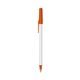 a clear barrel & orange trim bic round stic ballpoint pen - promotional pens