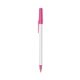 a clear barrel & pink trim bic round stic ballpoint pen - promotional pens
