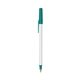 a clear barrel & teal trim bic round stic ballpoint pen - promotional pens