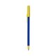 a cobalt barrel & yellow trim bic round stic ballpoint pen - promotional pens