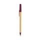 a cream barrel & burgundy trim bic round stic ballpoint pen - promotional pens