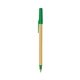 a cream barrel & green trim bic round stic ballpoint pen - promotional pens