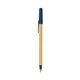 a cream barrel & metallic dark blue trim bic round stic ballpoint pen - promotional pens