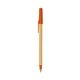 a cream barrel & orange trim bic round stic ballpoint pen - promotional pens