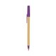 aerial view a cream barrel & purple trim bic round stic ballpoint pen - promotional pens, image 1 of 2