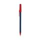 a metallic dark blue barrel & red trim bic round stic ballpoint pen - promotional pens