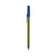 a metallic green barrel & cobalt trim bic round stic ballpoint pen - promotional pens