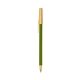 a metallic green barrel & cream trim bic round stic ballpoint pen - promotional pens