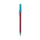 a metallic red barrel & blue trim bic round stic ballpoint pen - promotional pens