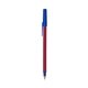 a metallic red barrel & cobalt trim bic round stic ballpoint pen - promotional pens