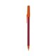 a metallic red barrel & orange trim bic round stic ballpoint pen - promotional pens