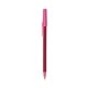 a metallic red barrel & pink trim bic round stic ballpoint pen - promotional pens