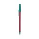 a metallic red barrel & teal trim bic round stic ballpoint pen - promotional pens
