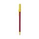a metallic red barrel & yellow trim bic round stic ballpoint pen - promotional pens