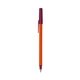 aerial view a orange barrel & burgundy trim bic round stic ballpoint pen - promotional pens, image 1 of 2