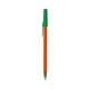 a orange barrel & green trim bic round stic ballpoint pen - promotional pens