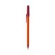 a orange barrel & metallic red trim bic round stic ballpoint pen - promotional pens
