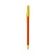 a orange barrel & yellow trim bic round stic ballpoint pen - promotional pens