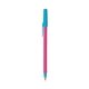 a pink barrel & blue trim bic round stic ballpoint pen - promotional pens