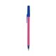 aerial view a pink barrel & cobalt trim bic round stic ballpoint pen - promotional pens, image 1 of 2