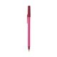 a pink barrel & metallic red trim bic round stic ballpoint pen - promotional pens