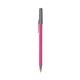 a pink barrel & silver trim bic round stic ballpoint pen - promotional pens