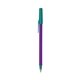 a purple barrel & teal trim bic round stic ballpoint pen - promotional pens