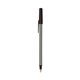 a silver barrel & espresso trim bic round stic ballpoint pen - promotional pens