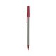 a silver barrel & metallic red trim bic round stic ballpoint pen - promotional pens