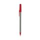 a silver barrel & red trim bic round stic ballpoint pen - promotional pens