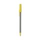 a silver barrel & yellow trim bic round stic ballpoint pen - promotional pens