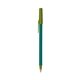 a teal barrel & metallic green trim bic round stic ballpoint pen - promotional pens