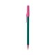 a teal barrel & pink trim bic round stic ballpoint pen - promotional pens