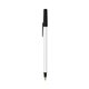 a white barrel & black trim bic round stic ballpoint pen - promotional pens