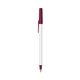 a white barrel & burgundy trim bic round stic ballpoint pen - promotional pens