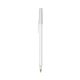 a white barrel & clear trim bic round stic ballpoint pen - promotional pens