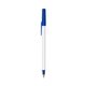a white barrel & cobalt trim bic round stic ballpoint pen - promotional pens
