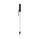 a white barrel & espresso trim bic round stic ballpoint pen - promotional pens
