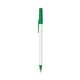 a white barrel & green trim bic round stic ballpoint pen - promotional pens