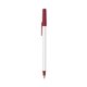 a white barrel & metallic red trim bic round stic ballpoint pen - promotional pens